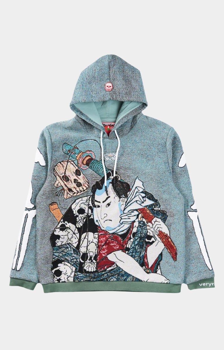 VeryRare Nozarashi Gosuke hoodie designed by Raf Reyes front. premium jacquard hoodie. 