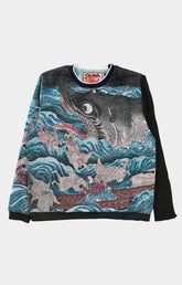 VeryRare Tametomo Rescued sweatshirt inspired by Japanese woodblock art