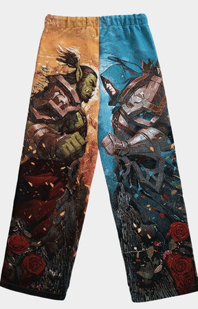 Back view of VeryRare Thorns/War Pants with jacquard fabric detail.
