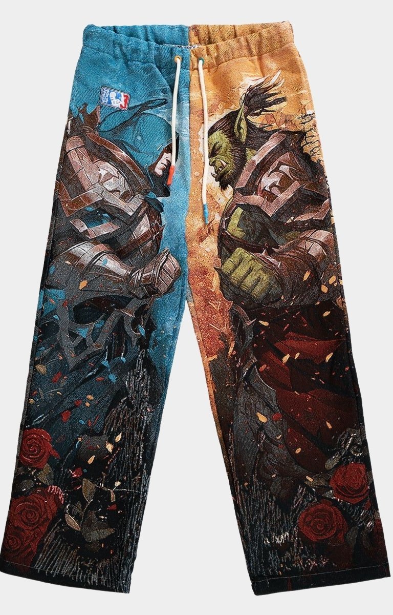 VeryRare Thorns/War Pants by Raf Reyes front view designer streetwear.