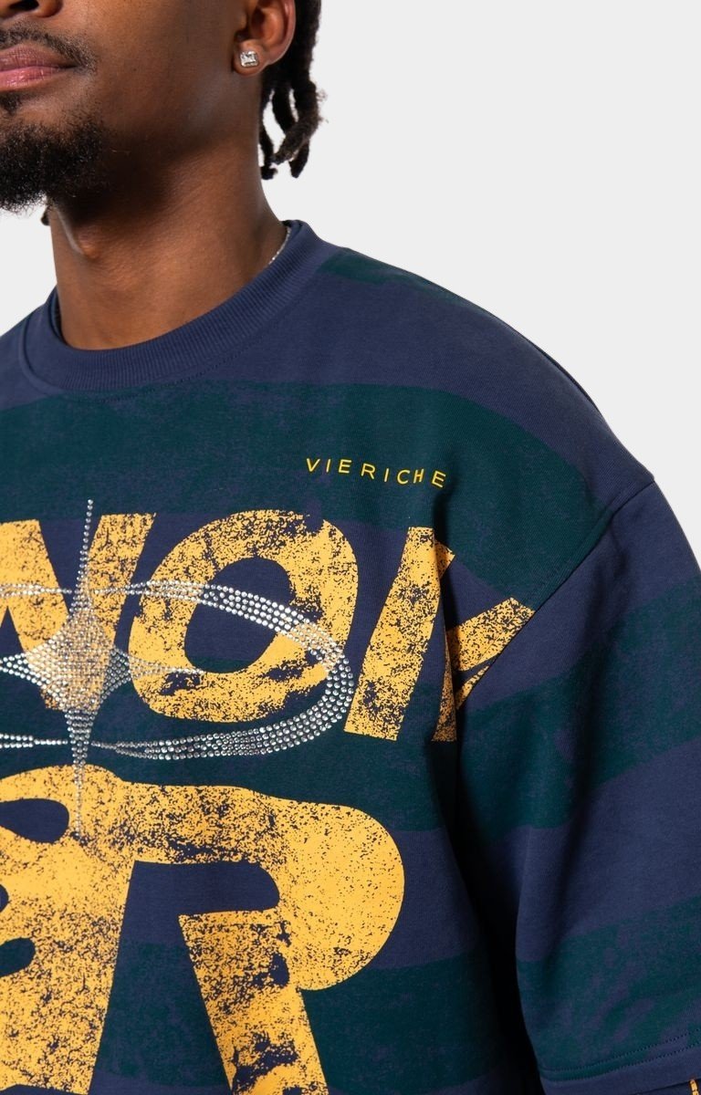 Vie Riche Venom Sweatshirt – Rhinestone and Stripe Details