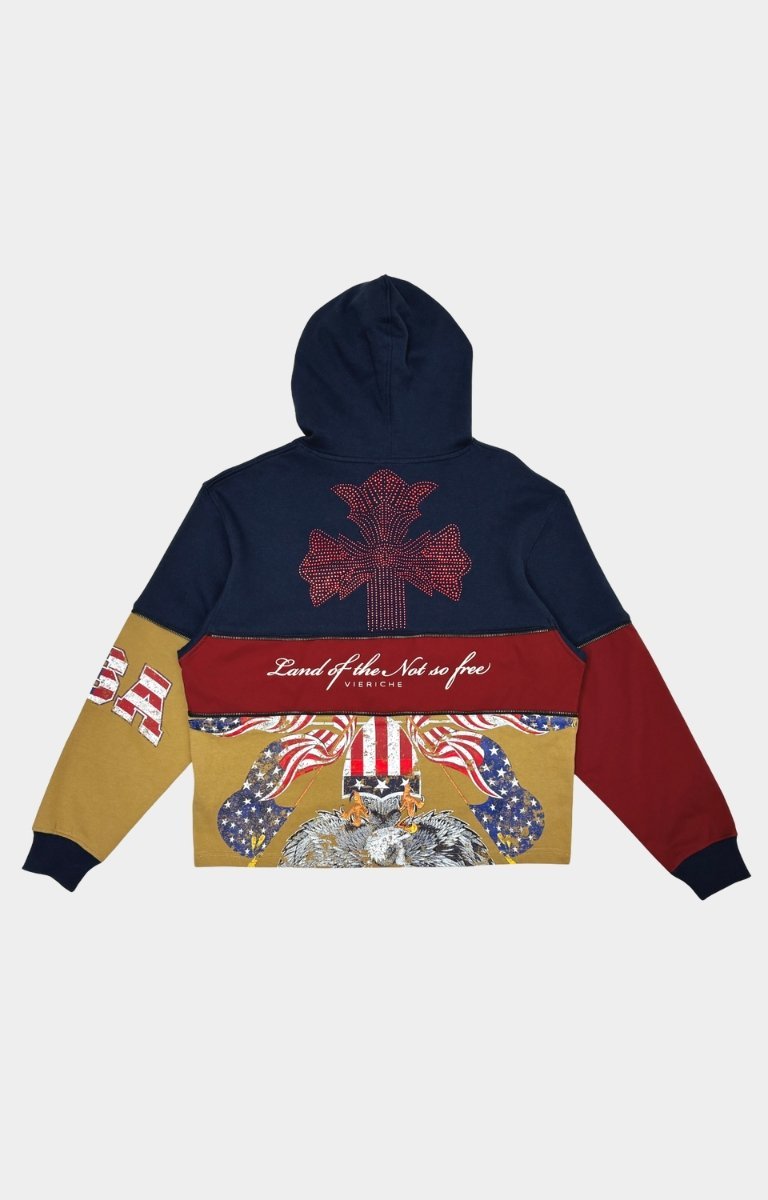 Back view of Vie Riche Mixmatch Dreams hoodie with rhinestones.